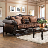 Elpis Brown/Espresso Sofa by Furniture of America at Eve Furniture