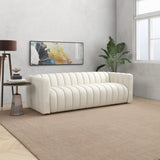 Clara Beige Boucle Channel Tufted Sofa