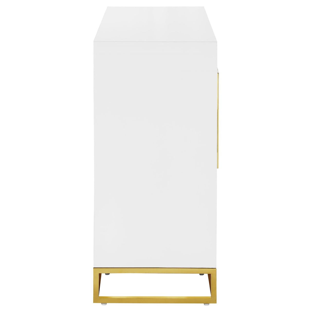 Elsa White/Gold 2-Door Accent Cabinet with Adjustable Shelves