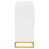 Elsa White/Gold 2-Door Accent Cabinet with Adjustable Shelves