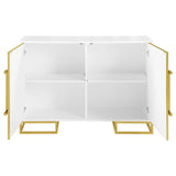 Elsa White/Gold 2-Door Accent Cabinet with Adjustable Shelves