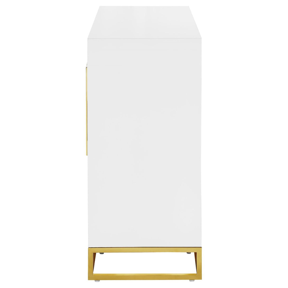 Elsa White/Gold 2-Door Accent Cabinet with Adjustable Shelves