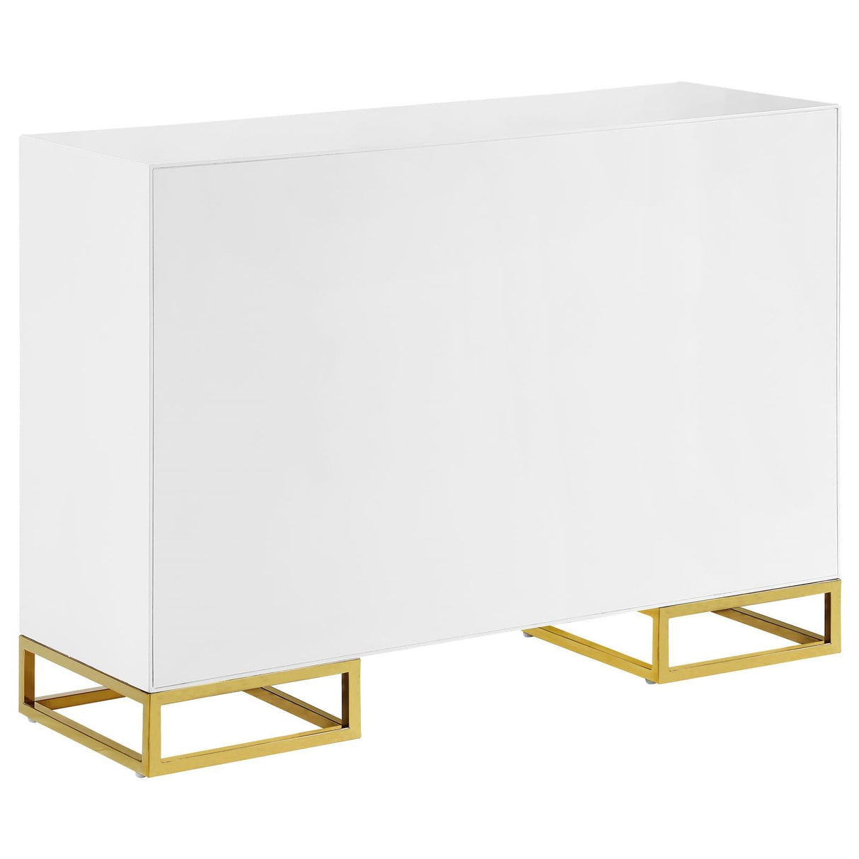 Elsa White/Gold 2-Door Accent Cabinet with Adjustable Shelves