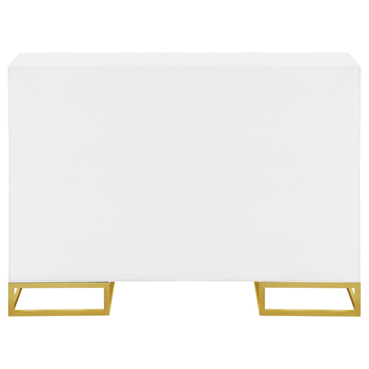 Elsa White/Gold 2-Door Accent Cabinet with Adjustable Shelves