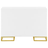 Elsa White/Gold 2-Door Accent Cabinet with Adjustable Shelves