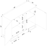 Elsa White/Gold 2-Door Accent Cabinet with Adjustable Shelves by Coaster at Eve Furniture