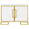 Elsa White/Gold 2-Door Accent Cabinet with Adjustable Shelves by Coaster at Eve Furniture