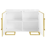 Elsa White/Gold 2-Door Accent Cabinet with Adjustable Shelves by Coaster at Eve Furniture