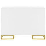 Elsa White/Gold 2-Door Accent Cabinet with Adjustable Shelves by Coaster at Eve Furniture