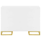 Elsa White/Gold 2-Door Accent Cabinet with Adjustable Shelves by Coaster at Eve Furniture