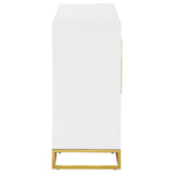 Elsa White/Gold 2-Door Accent Cabinet with Adjustable Shelves by Coaster at Eve Furniture