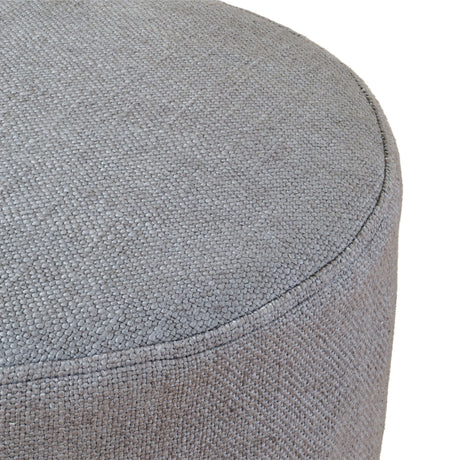 Elsie Grey Linen Upholstered Pouf by TOV Furniture at Eve Furniture
