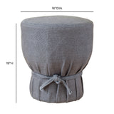 Elsie Grey Linen Upholstered Pouf by TOV Furniture at Eve Furniture