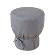 Elsie Grey Linen Upholstered Pouf by TOV Furniture at Eve Furniture