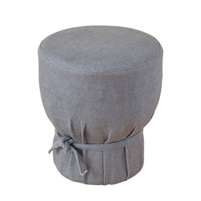 Elsie Grey Linen Upholstered Pouf by TOV Furniture at Eve Furniture
