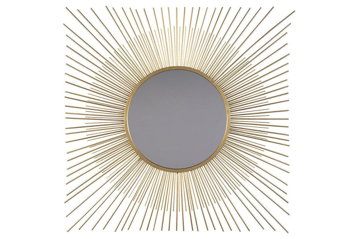 Elspeth Gold Finish Accent Mirror by Ashley at Eve Furniture