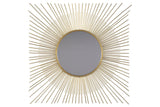 Elspeth Gold Finish Accent Mirror by Ashley at Eve Furniture