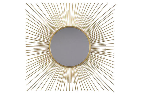 Elspeth Gold Finish Accent Mirror by Ashley at Eve Furniture