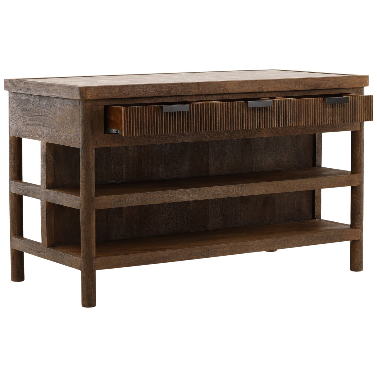 Elston Kitchen Island, Beige/Brown by Dovetail at Eve Furniture
