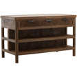 Elston Kitchen Island, Beige/Brown by Dovetail at Eve Furniture