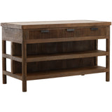 Elston Kitchen Island, Beige/Brown by Dovetail at Eve Furniture