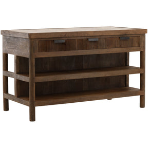 Elston Kitchen Island, Beige/Brown by Dovetail at Eve Furniture