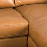 Elton 111.4L x 68.1W x 34.3H Tan Leather Right Chaise Sectional by Mercana at Eve Furniture
