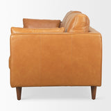 Elton 87.8L x 37.8W x 34.6H Tan Leather Sofa by Mercana at Eve Furniture