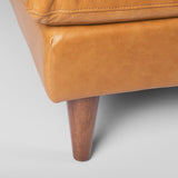 Elton Tan Leather Right Chaise Sectional by Mercana at Eve Furniture