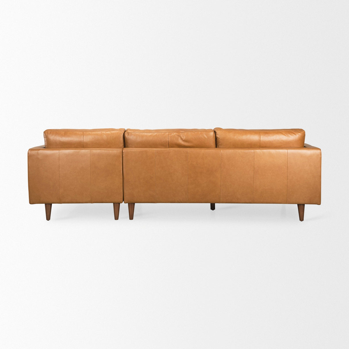 Elton Tan Leather Right Chaise Sectional by Mercana at Eve Furniture