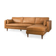Elton Tan Leather Right Chaise Sectional by Mercana at Eve Furniture