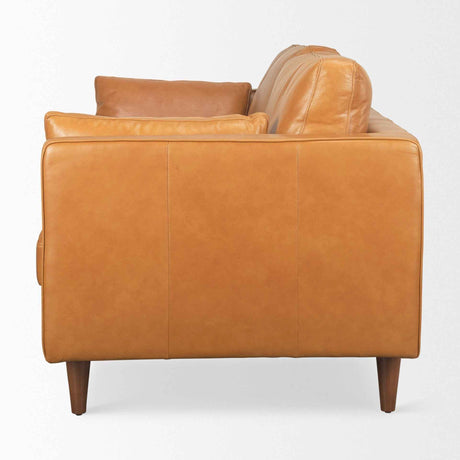 Elton Tan Leather Sofa by Mercana at Eve Furniture