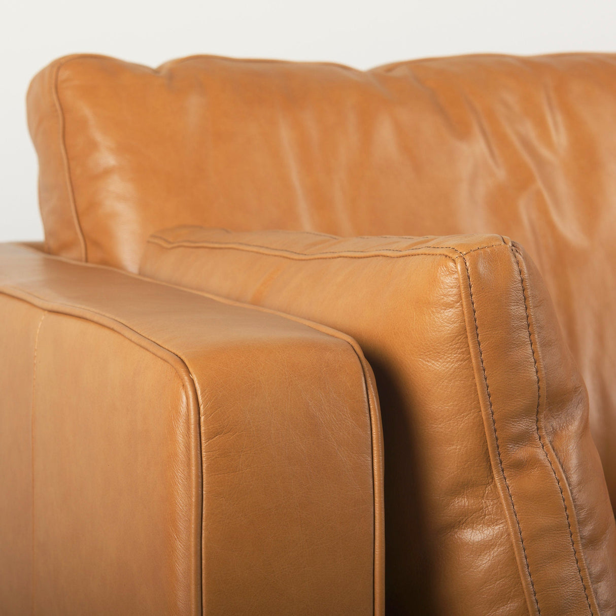 Elton Tan Leather Sofa by Mercana at Eve Furniture