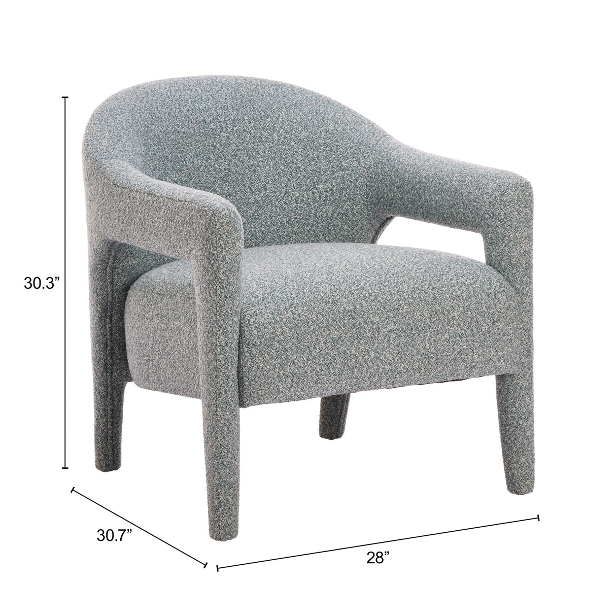 Eluma Dusty Teal Accent Chair by Zuomod at Eve Furniture