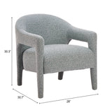 Eluma Dusty Teal Accent Chair by Zuomod at Eve Furniture