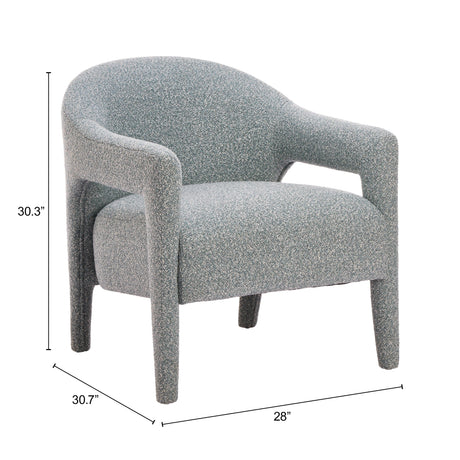 Eluma Dusty Teal Accent Chair by Zuomod at Eve Furniture