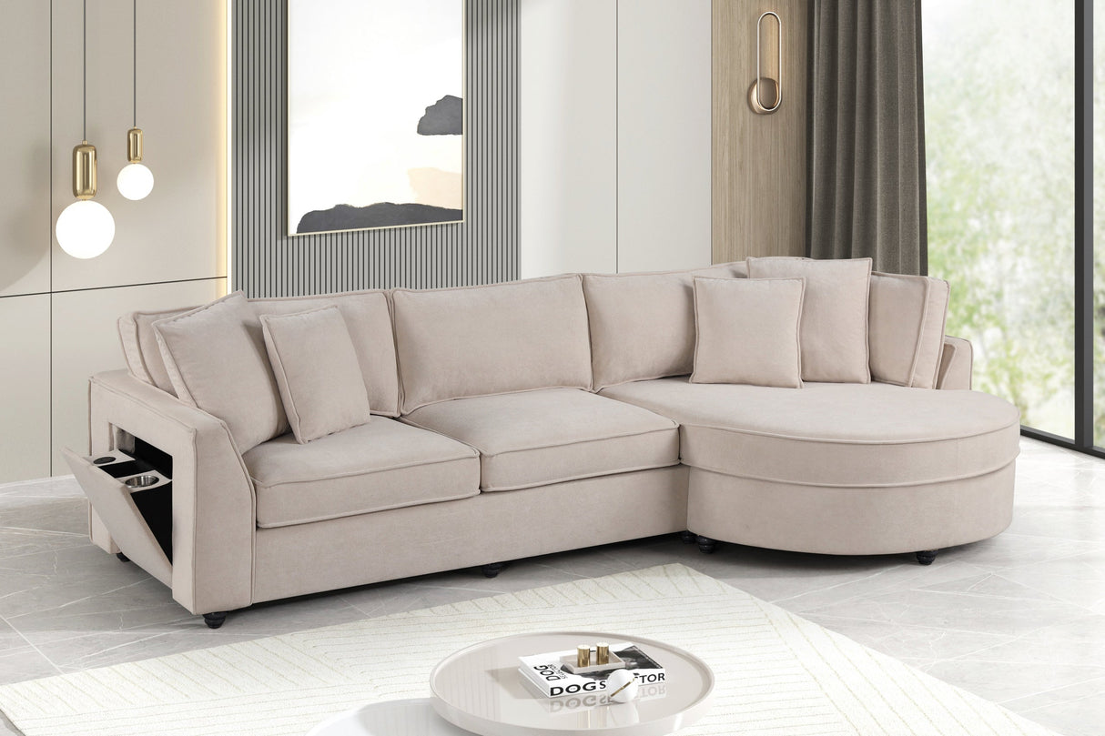Elva Beige Sectional by Happy Homes at Eve Furniture