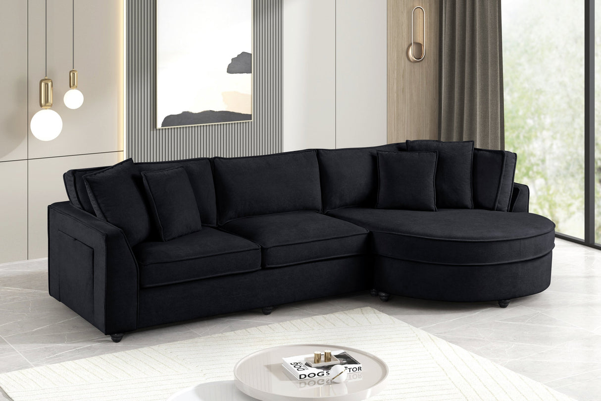 Elva Black Sectional by Happy Homes at Eve Furniture