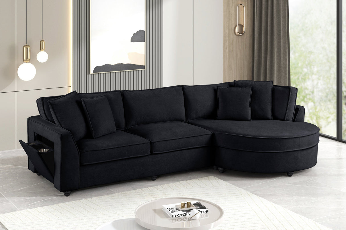 Elva Black Sectional by Happy Homes at Eve Furniture