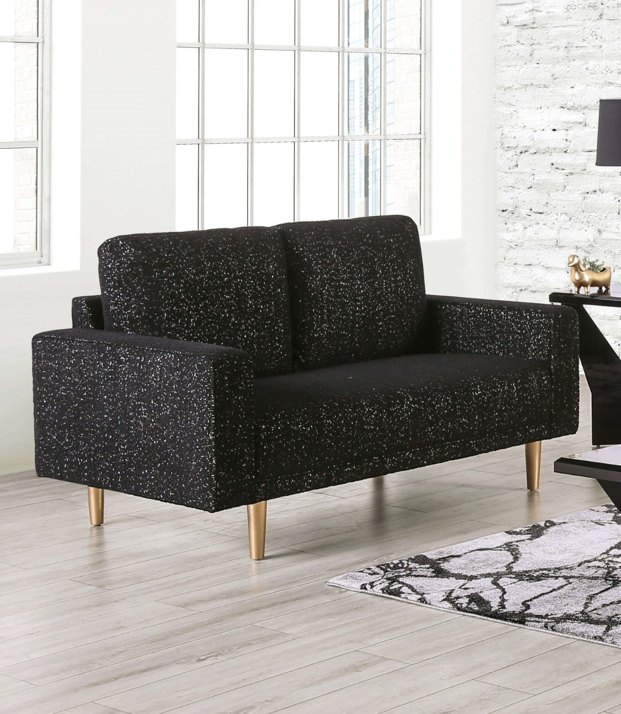 Elverum Black Sofa & Loveseat by Furniture of America at Eve Furniture