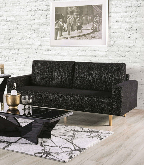 Elverum Black Sofa & Loveseat by Furniture of America at Eve Furniture