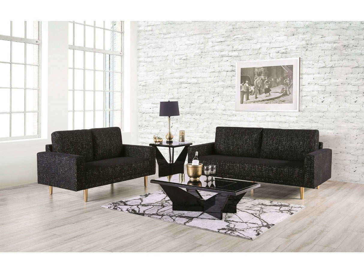 Elverum Black Sofa & Loveseat by Furniture of America at Eve Furniture
