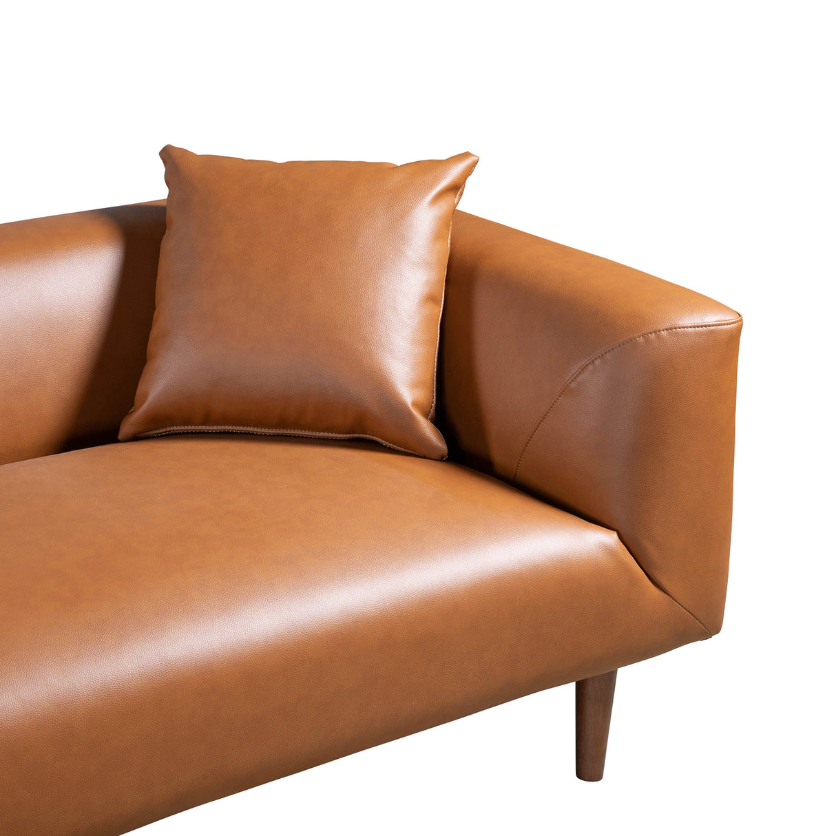 Elwood Cognac Vegan Leather Sofa by Ashcroft Furniture at Eve Furniture