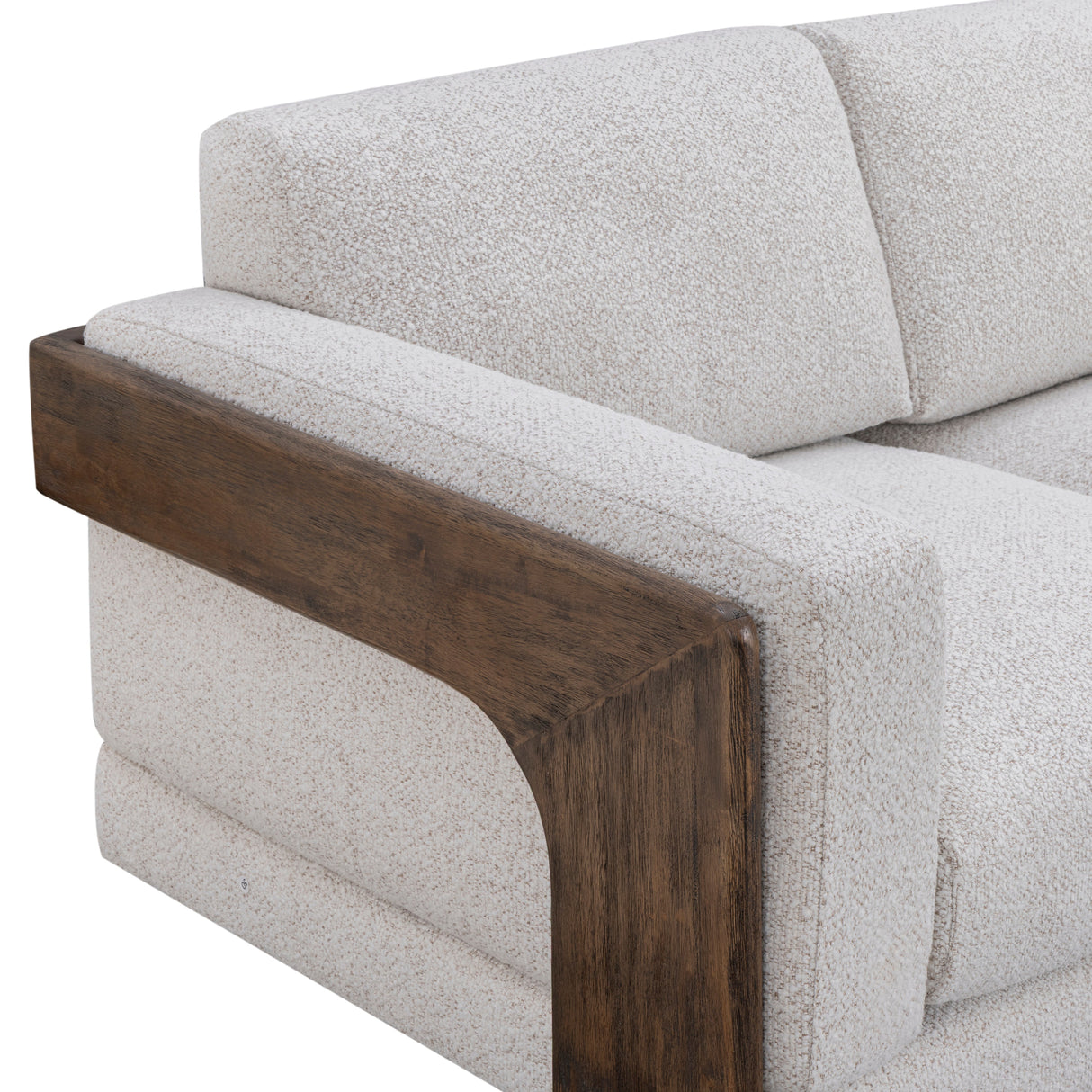 Elyn 91" Cream Contract-Grade Boucle Sofa by TOV Furniture at Eve Furniture