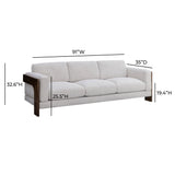 Elyn 91" Cream Contract-Grade Boucle Sofa by TOV Furniture at Eve Furniture
