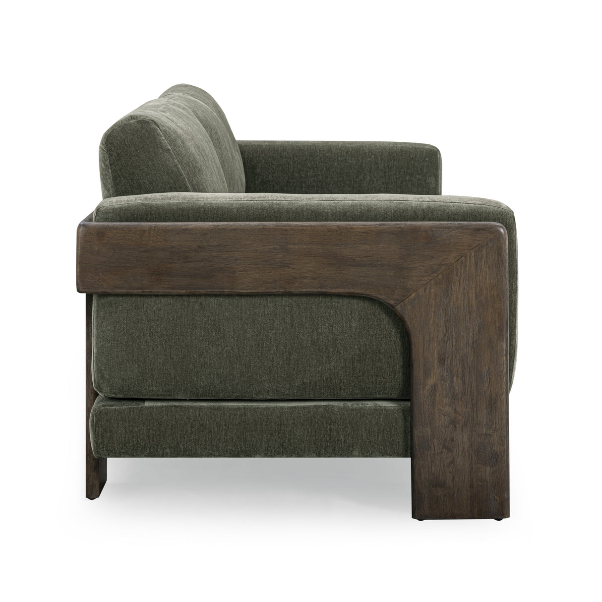 Elyn 91" Olive Green Upcycled Contract-Grade Chenille Sofa by TOV Furniture at Eve Furniture
