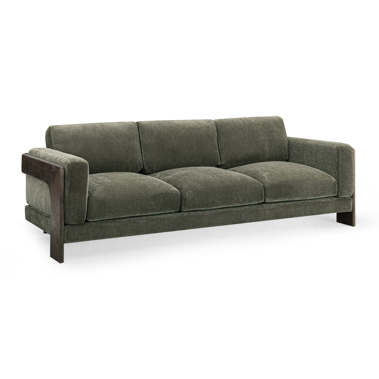 Elyn 91" Olive Green Upcycled Contract-Grade Chenille Sofa by TOV Furniture at Eve Furniture
