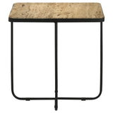 Elyna Travertine and Black Square Accent Table by Coaster at Eve Furniture