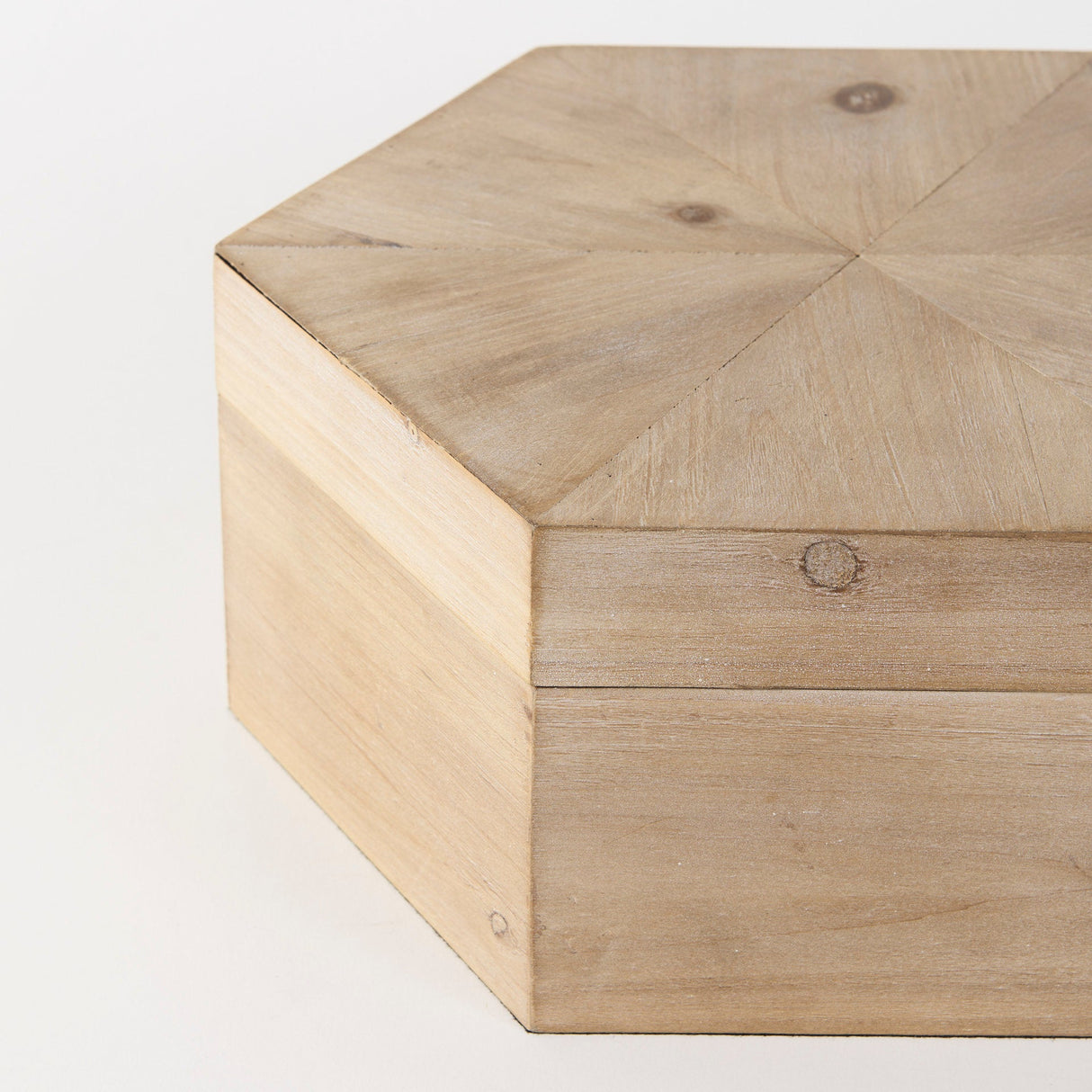 Elyse (Set of 2) Brown Wooden Hexagonal Boxes by Mercana at Eve Furniture