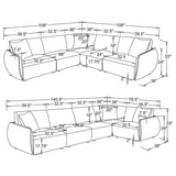Elysia Coral 5-piece Chenille Upholstered Modular Sectional Sofa by Coaster at Eve Furniture